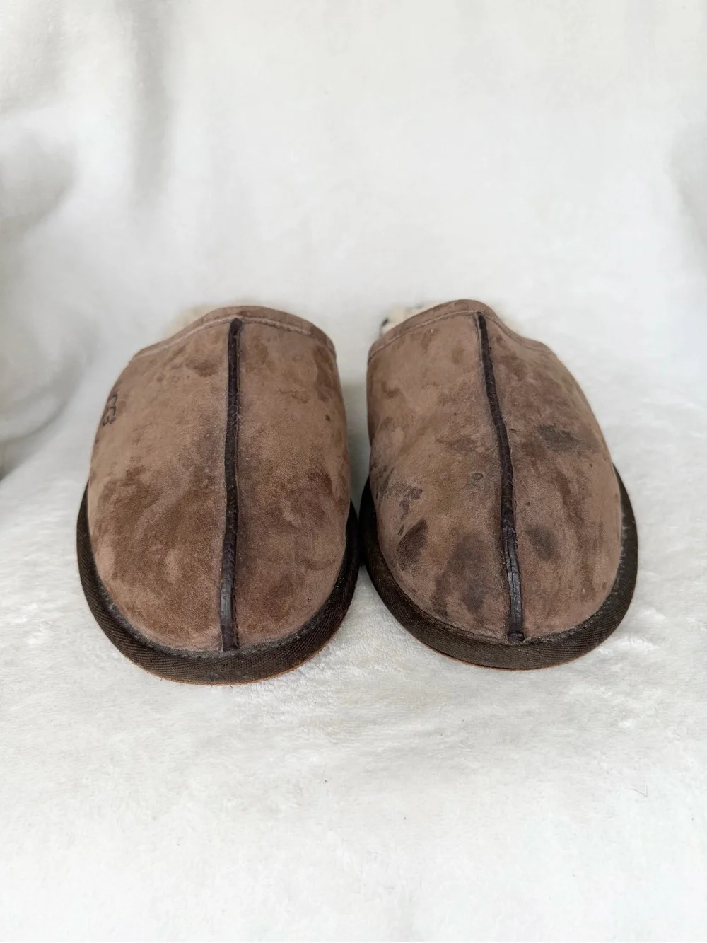 UGG Men’s Brown Suede Shearling-Lined Slip-On Mules 12